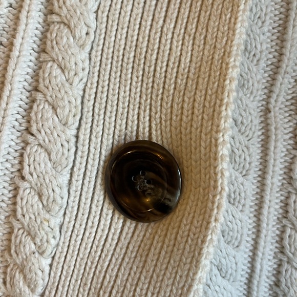Vintage Banana Republic Cream Cable Knit Cardigan - Picture 5 of 7